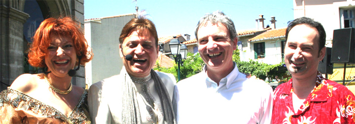 Pierre Bouldoire, Maire de Frontignan avec le Dr Madan Kataria et Fred et Co Cosseron